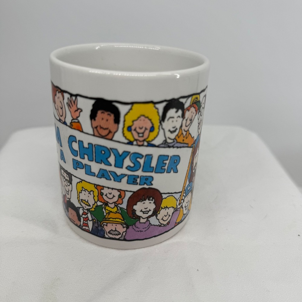 Vintage Team Chrysler Be A‎ Player Cartoon Mug Made in USA